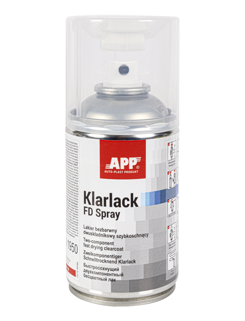 Vernis acrylique transparent à deux composants aérosol 250 ml APP Klarlack FD Spray – 020120