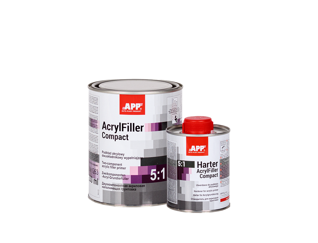 Apprêt acrylique à deux composants HS + durcisseur APP AcrylFiller Compact 5:1+Harter – 020444