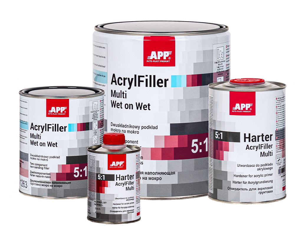 Apprêt acrylique à deux composants humide sur humide + durcisseur APP AcrylFiller Multi Wet on Wet 5:1 + Harter – 020460