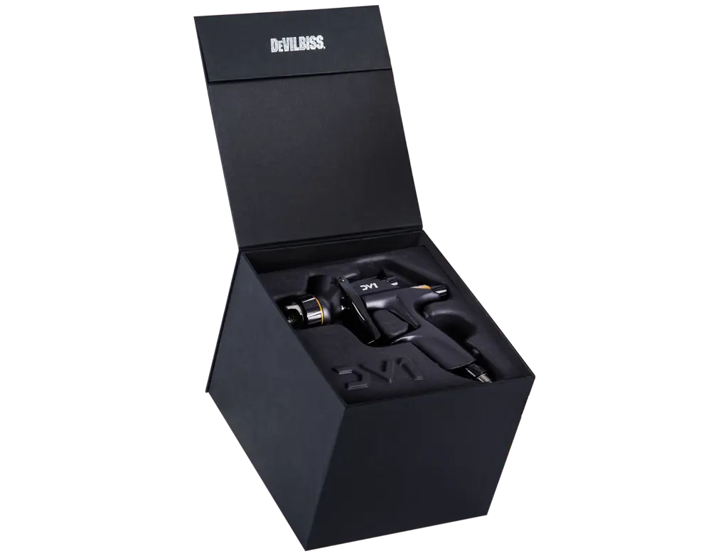 DeVilbiss DV1 Clearcoat – Pistolet à pulvérisation basse pression (Éléments jaunes) - ProFinish Distribution