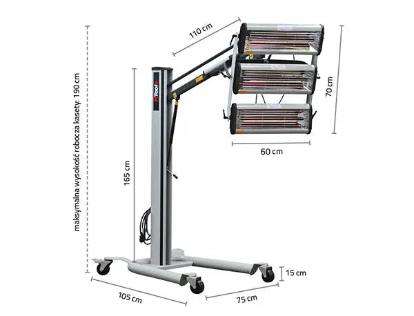NTools FDS 3300 – Sécheur infrarouge 3 x 1,1 kW sur bras télescopique avec réglage de puissance et minuterie - ProFinish Distribution