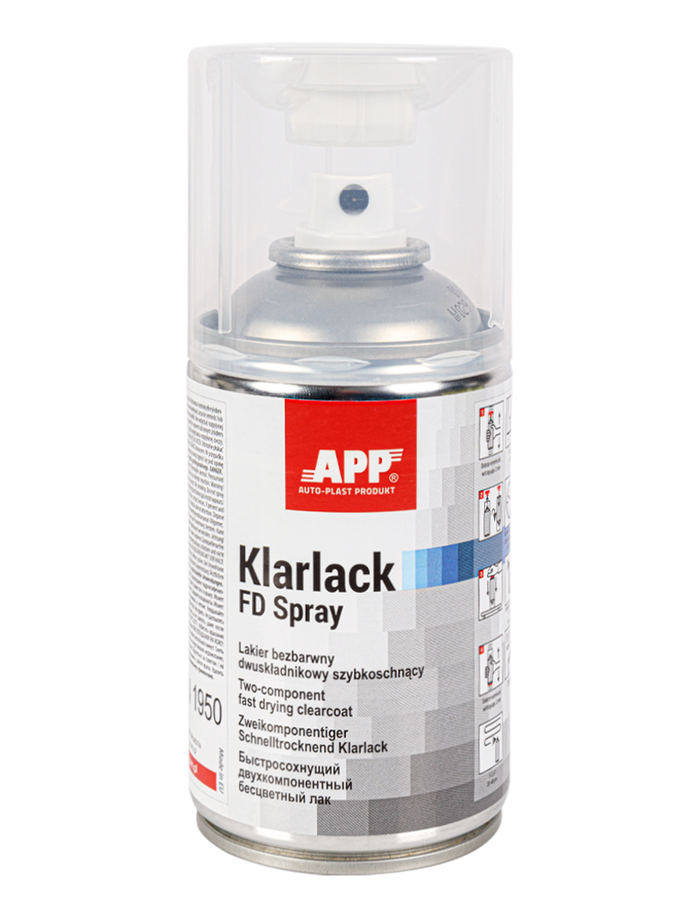 Vernis acrylique transparent à deux composants aérosol 250 ml APP Klarlack FD Spray – 020120