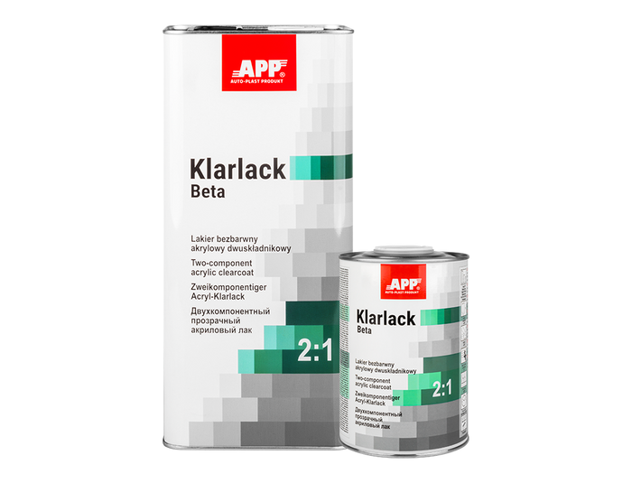 Vernis acrylique transparent deux composants + durcisseur APP Klarlack Beta 2: 1+Harter – composant 1 – 020210