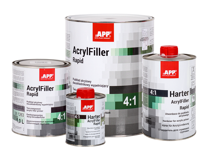 Apprêt acrylique à deux composants HS + durcisseur APP AcrylFiller Rapid 4:1+Harter – 020426