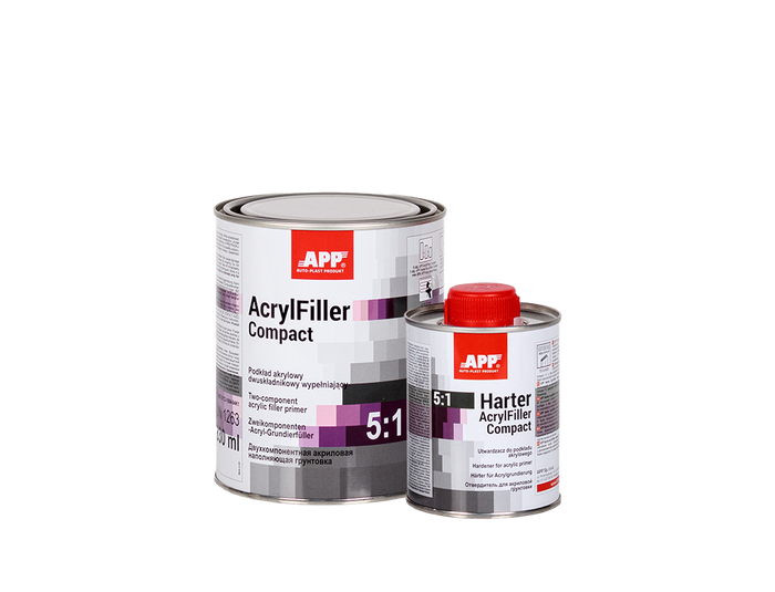 Apprêt acrylique à deux composants HS + durcisseur APP AcrylFiller Compact 5:1+Harter – 020444