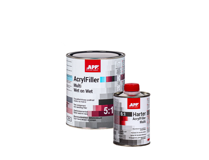 Apprêt acrylique à deux composants HS + durcisseur APP AcrylFiller Multi Sanding 5:1 + Harter – 020470 – vue 2