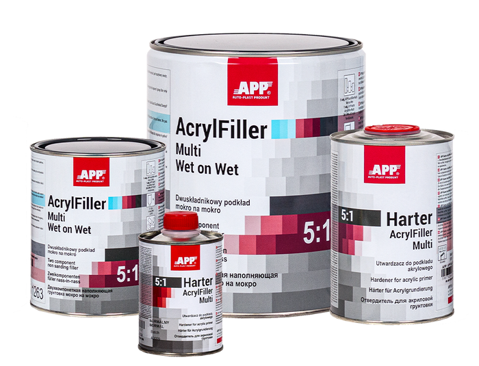 Apprêt acrylique à deux composants humide sur humide + durcisseur APP AcrylFiller Multi Wet on Wet 5:1 + Harter – 020460