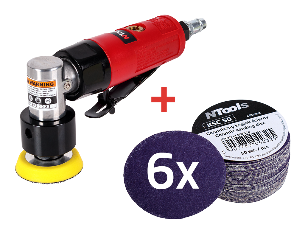 Ponceuse orbitale pneumatique pour le ponçage de petites surfaces d50/3 NTools PSM50 SET – 139200NSET