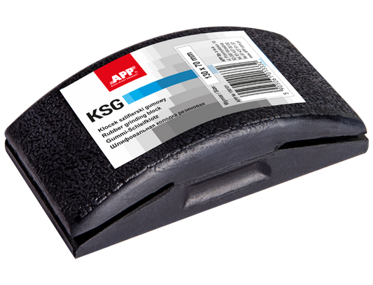 Rubber sanding block with integrated fasteners 