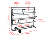 Chariot de marouflage pour 5 rouleaux de papier de 30 à 120 cm NTools SPM 5 – 170204 – vue 2