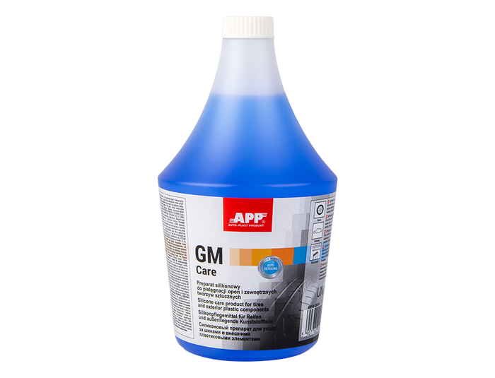 Produit en silicone pour le soins des pneus et des matières plastiques (à l'extérieur de la voiture) APP GM – 220124 – vue 2