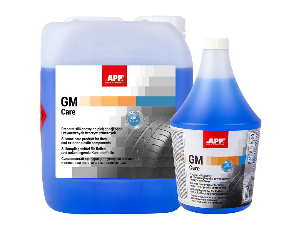 Produit en silicone pour le soins des pneus et des matières plastiques (à l'extérieur de la voiture) APP GM Care – 220124