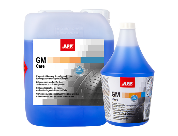 Produit en silicone pour le soins des pneus et des matières plastiques (à l'extérieur de la voiture) APP GM Care – 220124