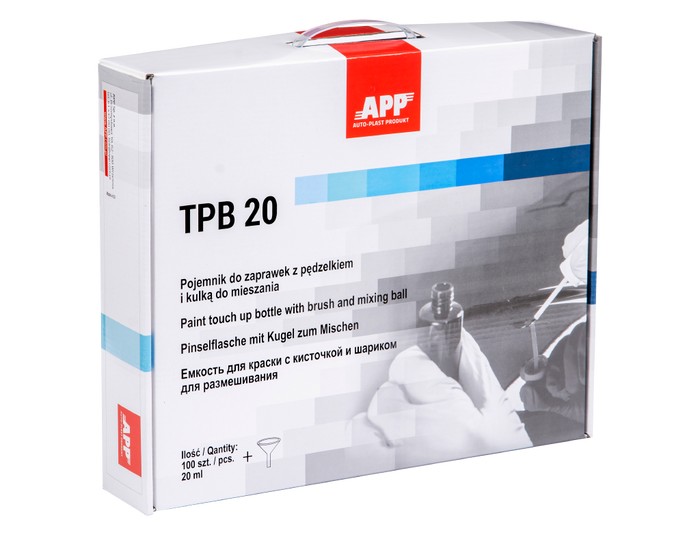Récipient avec une brosse et billes pour mélange APP TPB20 – 250227 – vue 2