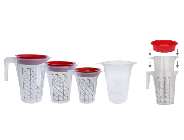 Godet pour mélange de peinture avec graduation noire + couvercle APP Cup-System – 250701