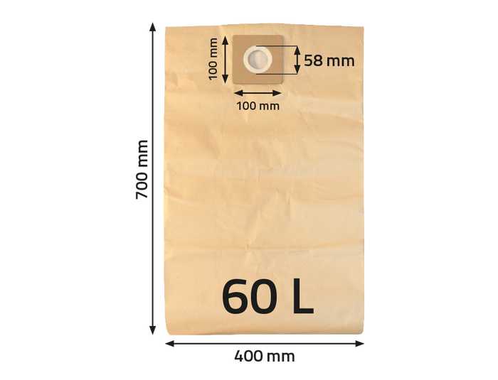 Sac filtre en papier pour l'aspirateur NTools VC 50E / EP, VC36E / EP NTools WFP 60 – 600005 – vue 2