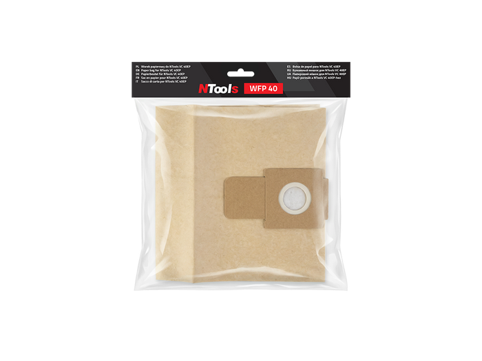 Sac filtre en papier pour l'aspirateur NTools VC 40EP NTools WFP 40 – 600503 – vue 2