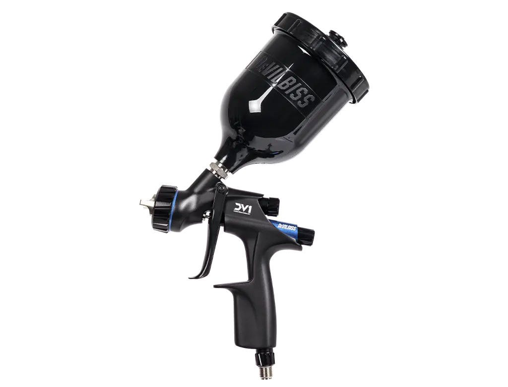 DeVilbiss DV1 Basecoat – Pistolet à pulvérisation basse pression (Éléments bleus) -  ProFinish Distribution