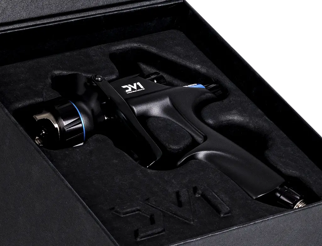 DeVilbiss DV1 Basecoat – Pistolet à pulvérisation basse pression (Éléments bleus) -  ProFinish Distribution