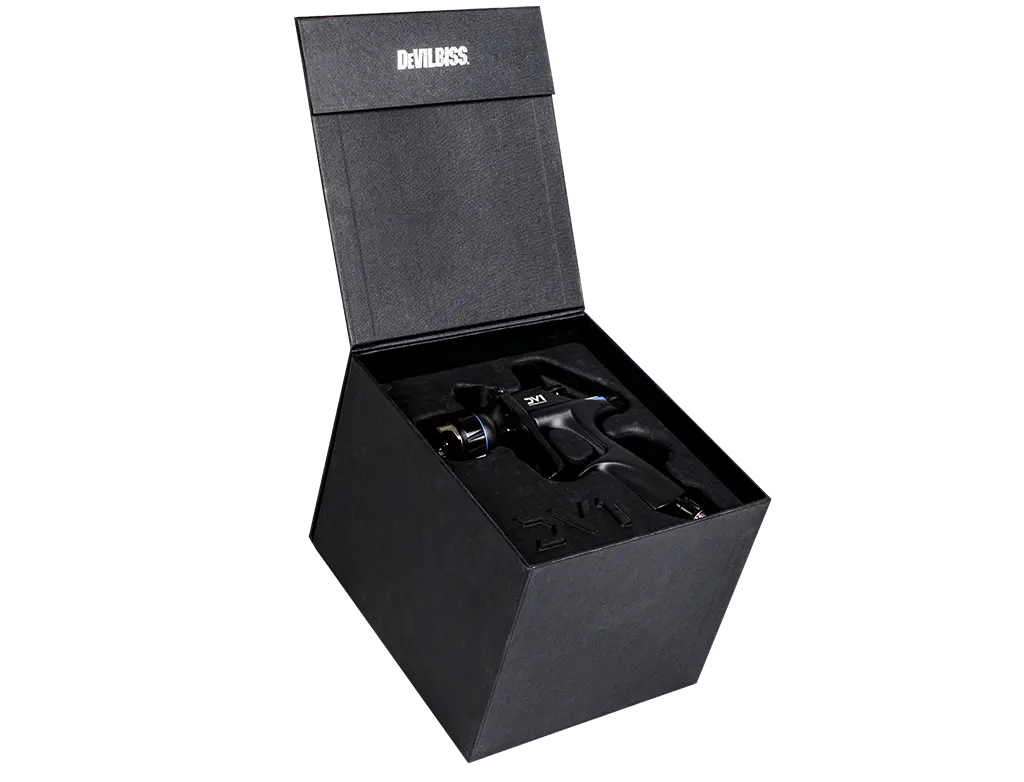 DeVilbiss DV1 Basecoat – Pistolet à pulvérisation basse pression (Éléments bleus) -  ProFinish Distribution