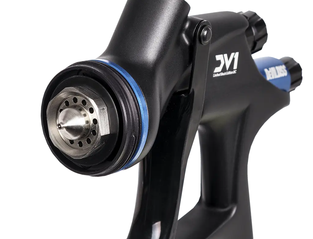 DeVilbiss DV1 Basecoat – Pistolet à pulvérisation basse pression (Éléments bleus) -  ProFinish Distribution