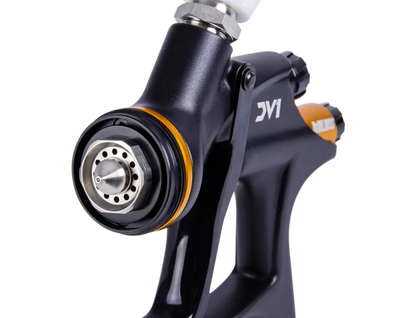 DeVilbiss DV1 Clearcoat – Pistolet à pulvérisation basse pression (Éléments jaunes) -  ProFinish Distribution