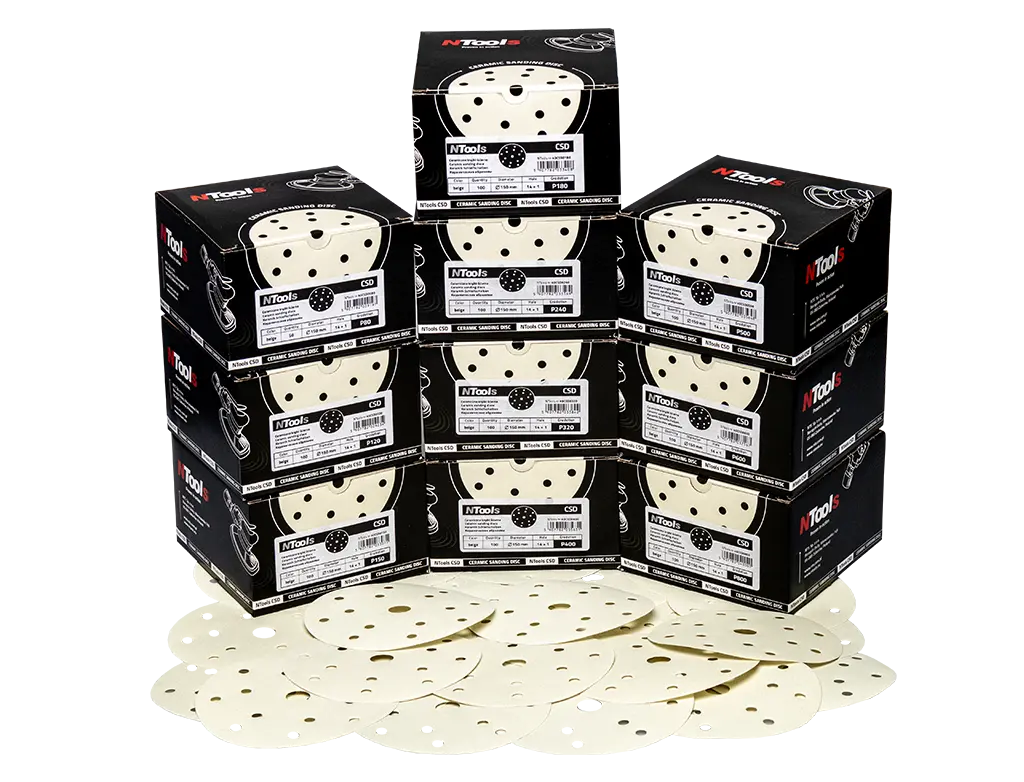 Disque abrasif 14+1 trous céramique haute performance -  ProFinish Distribution