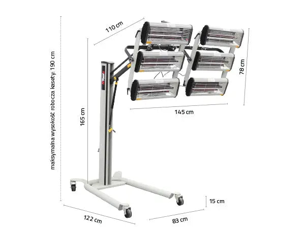 NTools FDS 6600 – Radiateur infrarouge 6 x 1,1 kW avec minuterie et régulation de puissance -  ProFinish Distribution