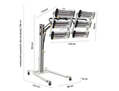 NTools FDS 6600 – Radiateur infrarouge 6 x 1,1 kW avec minuterie et régulation de puissance -  ProFinish Distribution