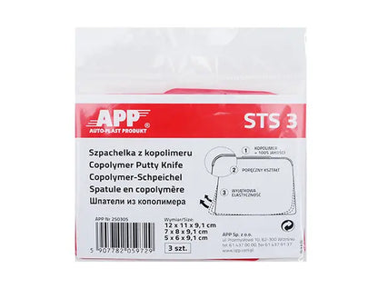Spatules copolymère pour application de mastic (jeu de 3 pièces) -  ProFinish Distribution