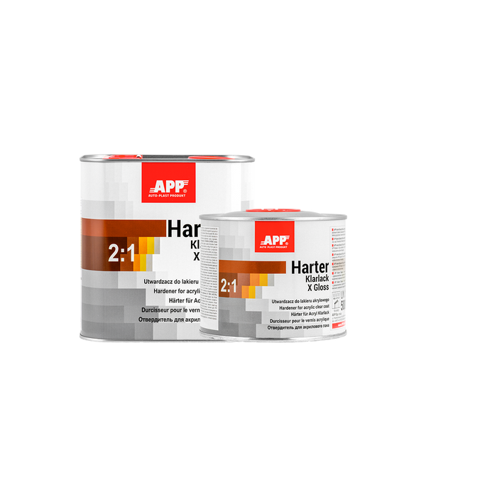 Durcisseur APP Harter Klarlack X Gloss 2:1 – contenants 0,5 L et 2,5 L
