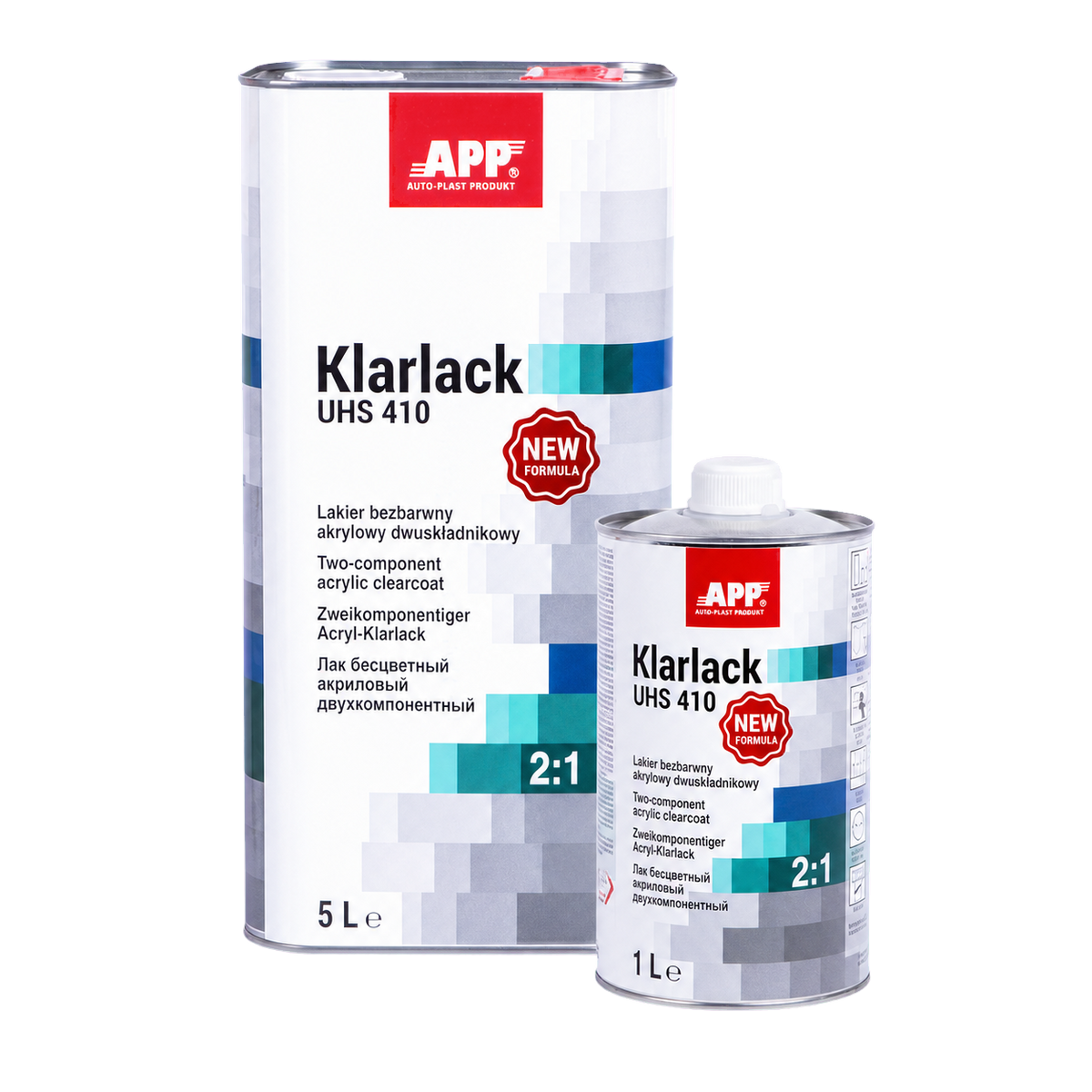 Vernis APP Klarlack UHS 410 New Formula 2:1 – contenants 1 L et 5 L