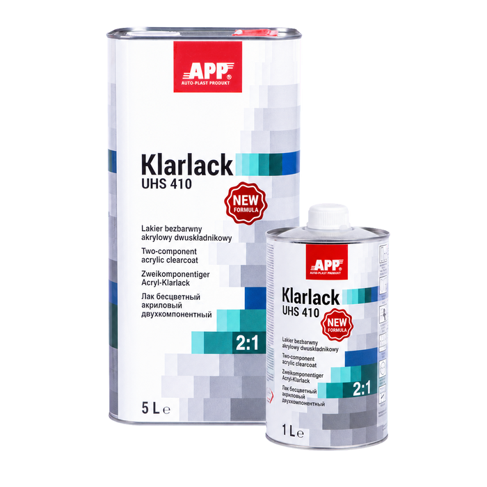 Vernis APP Klarlack UHS 410 New Formula 2:1 – contenants 1 L et 5 L
